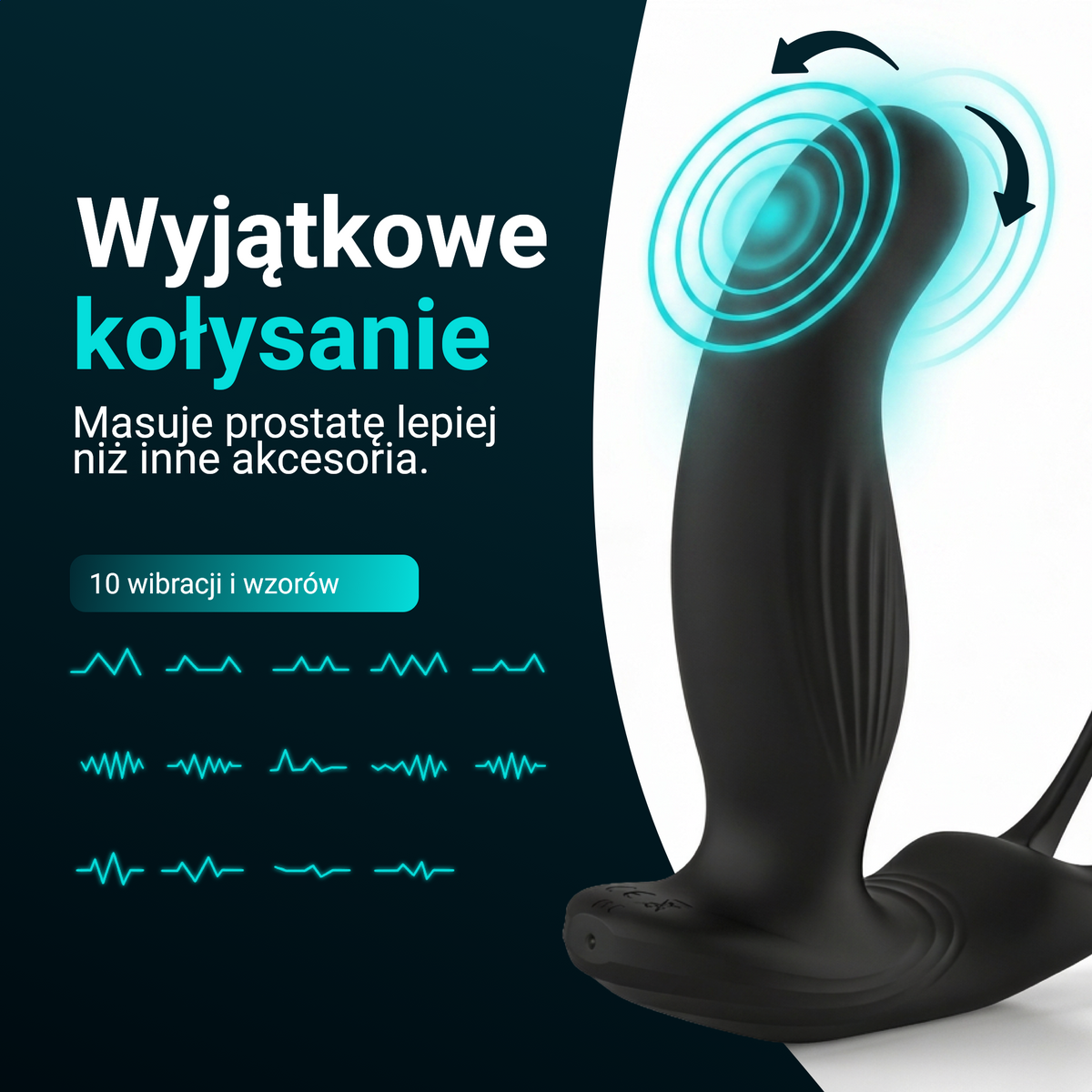 Heatstim Pro z poruszającą się głowicą masującą prostatę, 10 wzorów wibracji
