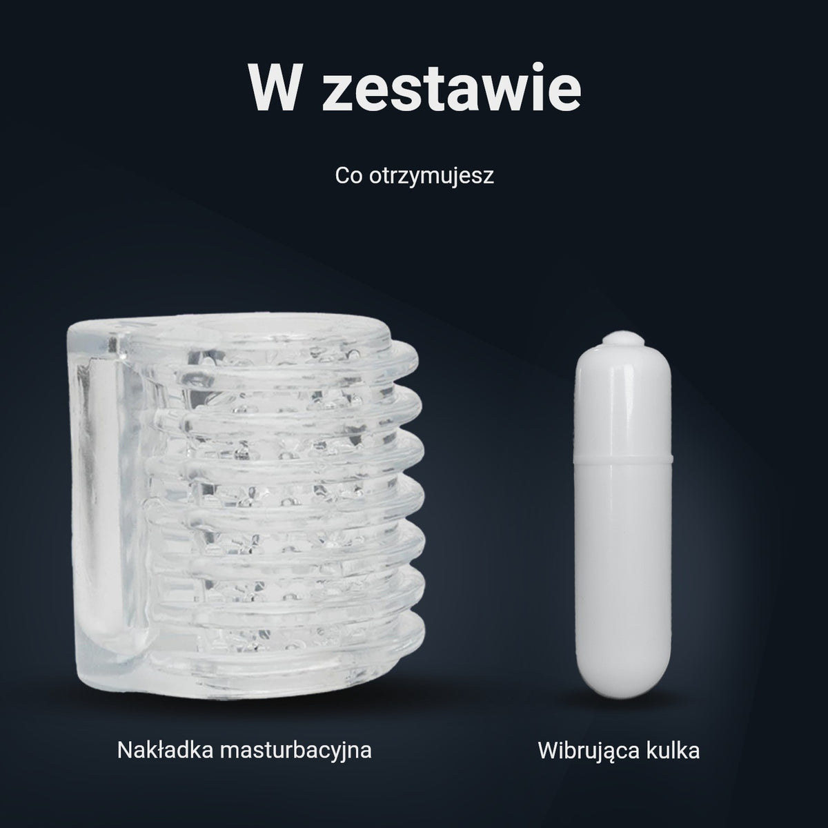 Zawartość opakowania: masturbator Pocket Shot i kulka wibracyjna