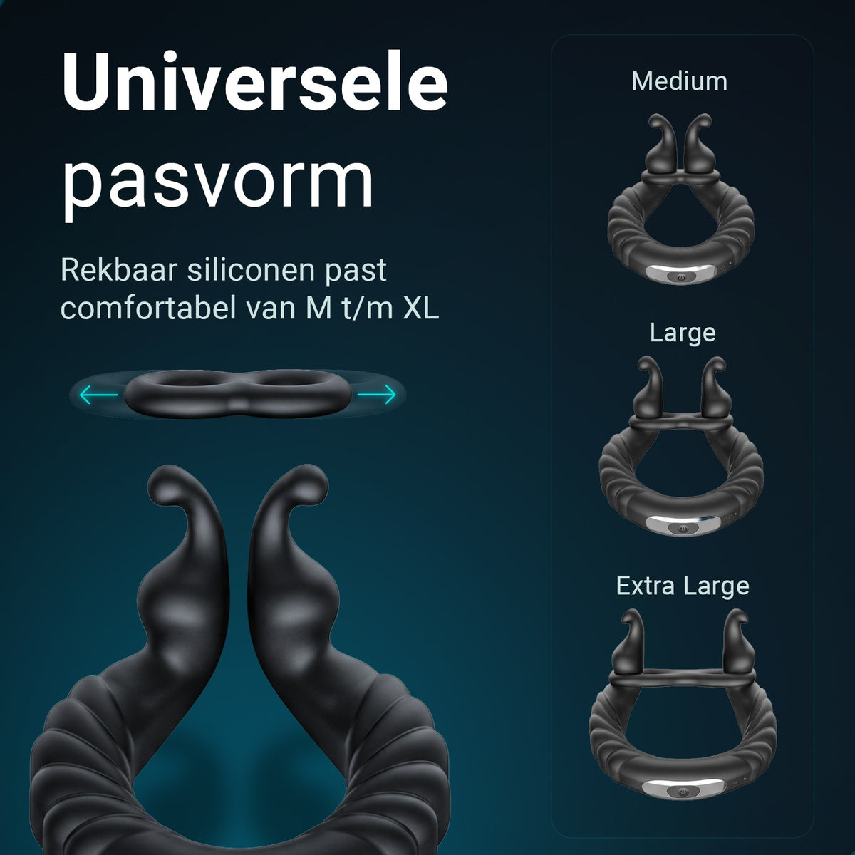 Ultrapulse cock ring made of stretchy silicone, universal fit from M to XL