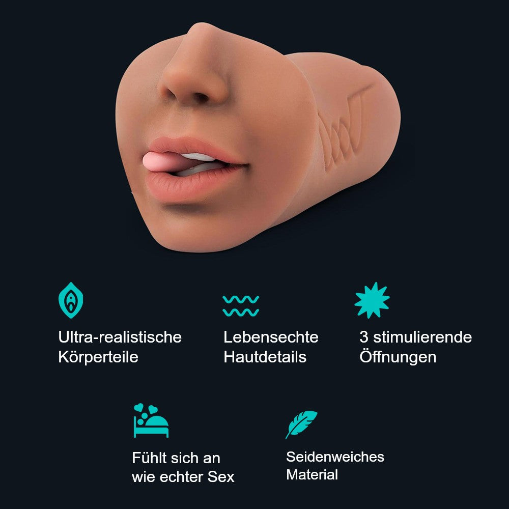 Eigenschaften der Lisa Pocket Pussy: ultrarealistische Körperpartien, lebensechte Hautdetails, 3 stimulierende Öffnungen, seidenweiches Material