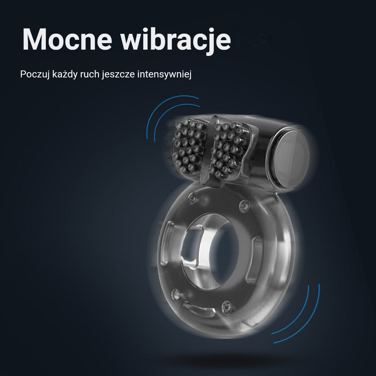 Wibrujący pierścień erekcyjny ze stymulatorem łechtaczki i mocnymi wibracjami