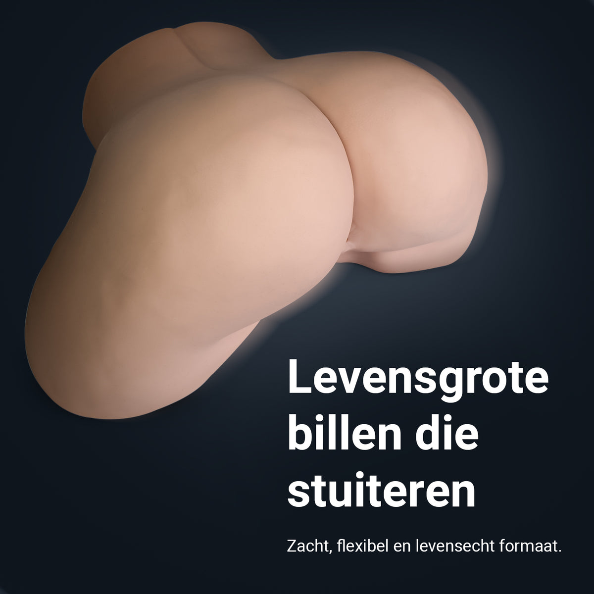 Infographic Loes: life-size butt that bounces, soft and flexible