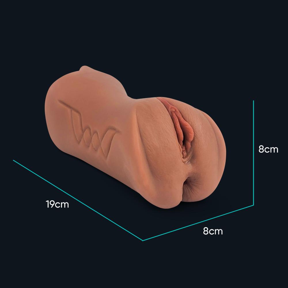 Wymiary masturbatora Lisa: 19 cm długości, 8 cm szerokości, 8 cm wysokości