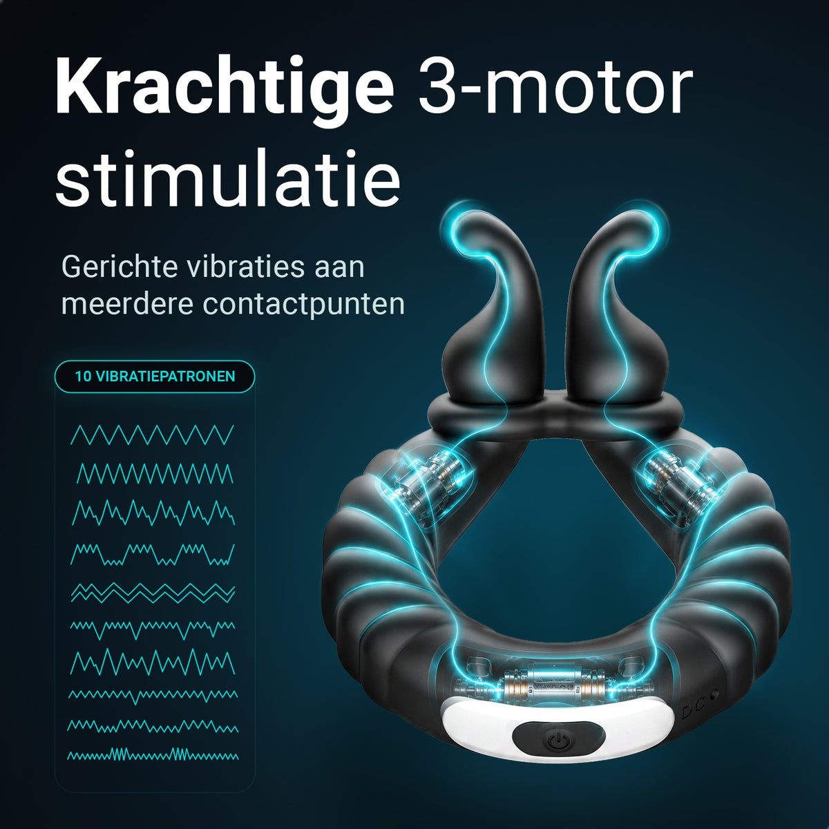 Ultrapulse cock ring: 3 motors and 10 vibration patterns for multiple contact points