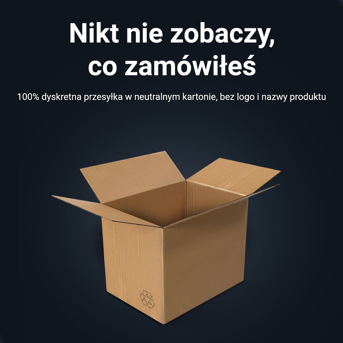 Dyskretna przesyłka: neutralny karton, brązowy, bez nazwy produktu i marki