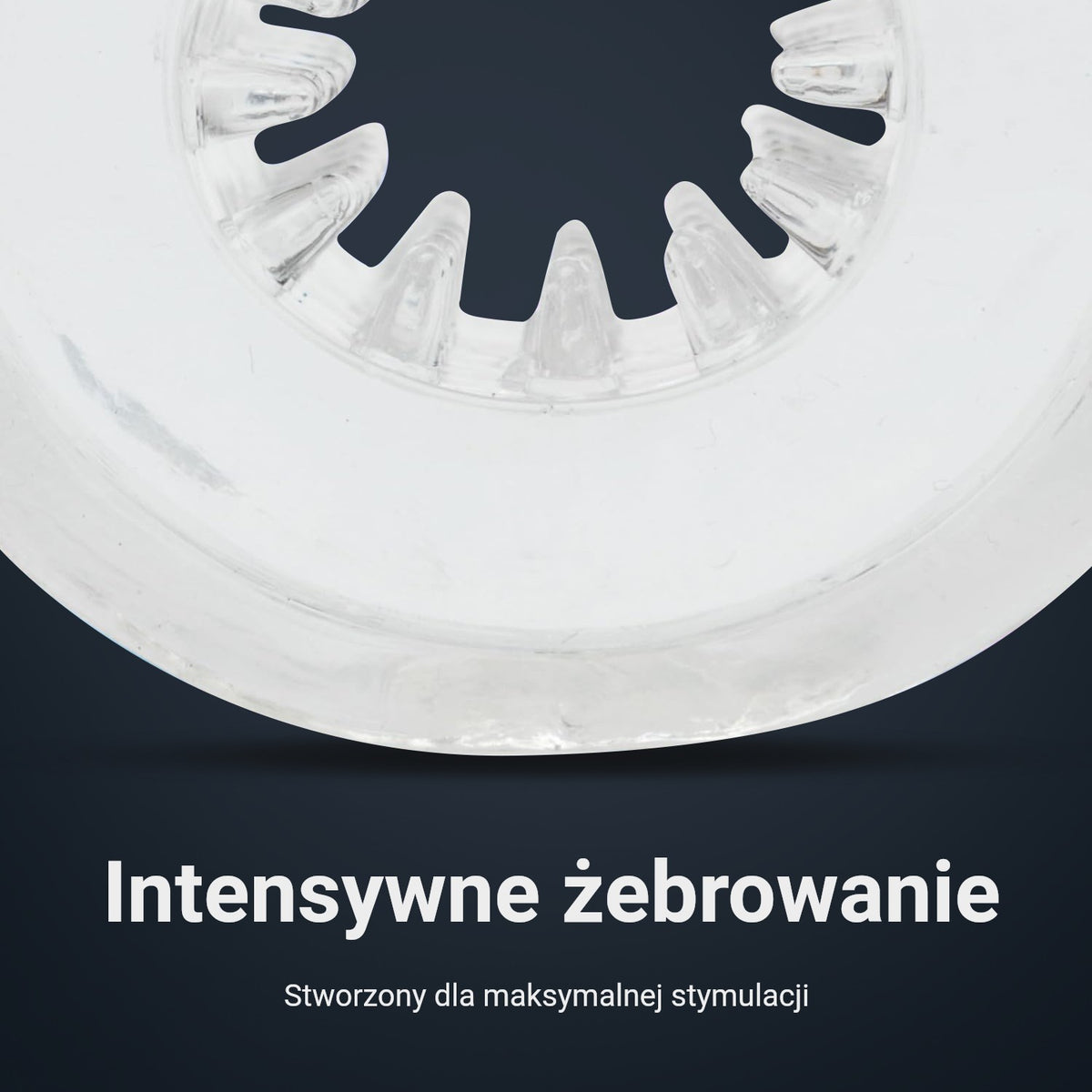 Wnętrze masturbatora Pocket Shot z intensywną strukturą prążków